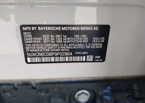 2023 BMW X5 xDrive40I z USA, uszkodzony, nr VIN 5UXCR6C08P9P02864